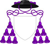 Generic coat of arms of a chaplain of his holiness: black galero with 12 violet tassels