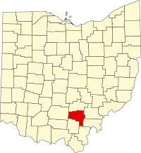 Locatie van Vinton County in Ohio