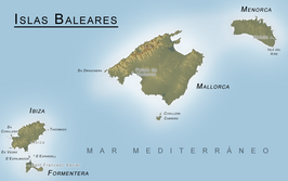 Kaart van Balearen