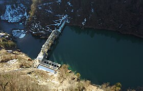 Staustufe bei Mollaro bedient das Kraftwerk Mezzocorona