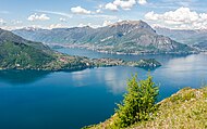 View of Lake Como in Lombardy, Northern Italy, a glacial lake in the Alps