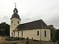 Tejado acampanado en la torre de una iglesia de Dahlenberg (Alemania)