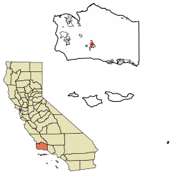 Location of Ballard in Santa Barbara County, California.