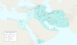 The Sasanian Empire at its greatest extent c. 620, under Khosrow II