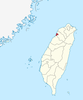 Karte von Taiwan, Position von Hsinchu City hervorgehoben