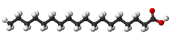 Ball-and-stick model of stearic acid