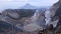 Crater of Gunung Sibayak. Mount Sinabung in the back.