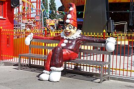 Un clown sculpté au Prater, le parc d'attractions de Vienne