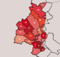 Map of the Galician-speaking part of El Bierzo, also claimed as part of Galicia irredenta.[9]