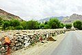 Mani wall along driveway to Hemis Monastery