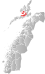 Hadsel markert med rødt på fylkeskartet