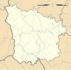 Mapa konturowa Nord, po lewej nieco u góry znajduje się punkt z opisem „Mesves-sur-Loire”