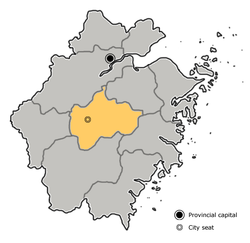 موقعیت جینهوا در نقشه