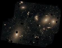 Visible wavelength image of Virgo cluster with M87 near lower left