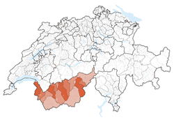 Map of the Canton of Valais