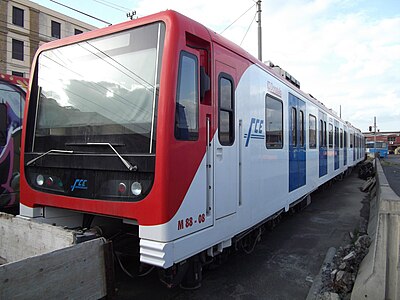 L'elettrotreno FCE M.88-08 (serie M.88.01-08), denominato "Donatello", in sosta alla stazione di CT. Porto (ex Catania Porto), 3 maggio 2011.