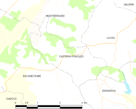 Mapa obce Castéra-Vignoles