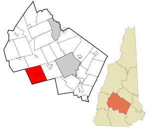 Location in Merrimack County and the state of New Hampshire