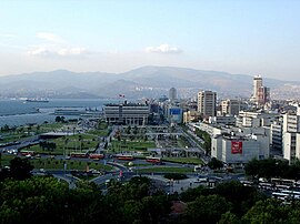 Konak Square is a busy square at the southern end of Atatürk Avenue in the Konak district