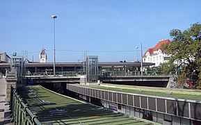 The station building and bridge