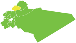 Map of Yabroud District within Rif Dimashq Governorate