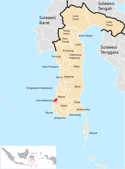 Kedudukan di Sulawesi Selatan