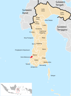 Location within South Sulawesi