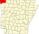 State map highlighting Benton County