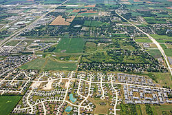 Aerial image of central Mount Pleasant (2009)