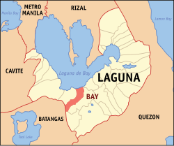 Map of Laguna with Bay highlighted