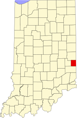 Karte von Union County innerhalb von Indiana