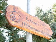 Markierung des Mühlenwanderwegs