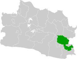 Location within West Java