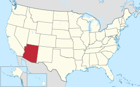 Arizona na mapě USA