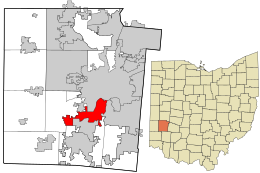 Location in Montgomery County and the state of Ohio.