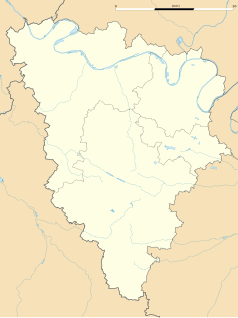 Mapa konturowa Yvelines, u góry po lewej znajduje się punkt z opisem „Fontenay-Mauvoisin”