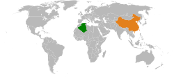 Map indicating locations of Algeria and China