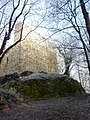 Futtermauer unterhalb der Schildmauer der Burg Blankenhorn (Eibensbach)