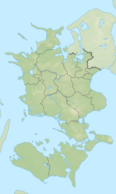 Mapa konturowa Zelandii, na dole po lewej znajduje się punkt z opisem „Lolland”