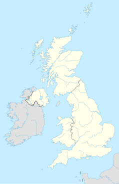 Mapa konturowa Wielkiej Brytanii, w centrum znajduje się punkt z opisem „Paisley”