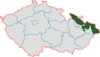 Чеська Сілезія на карті Чехії