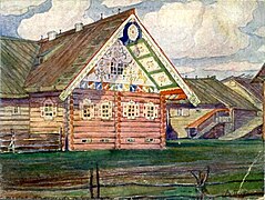 V. A. Plotnikov. A peasant's house in the village of Sheleksa, Arkhangelsk province, 1915.