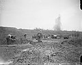 St. Eloi, 11 August 1917. A shell is bursting in the background