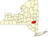 Map of New York highlighting Greene County