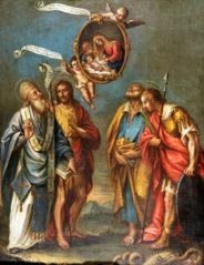 Saint Spyridon, Saint John the Baptist, Saint Peter and Saint George