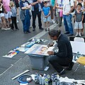 Street artist in Palm Springs, United States.