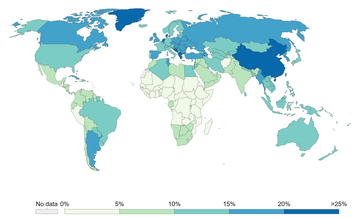 Share of deaths from smoking, 2017[46]