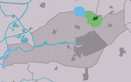 Lokaasje De Rottefalle (grien) yn 'e gemeente Smellingerlân