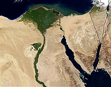 Akdeniz kıyılarında Nil deltası.