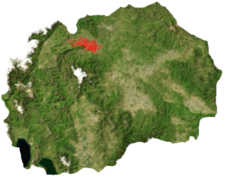 Location of Skopje in Macedonia